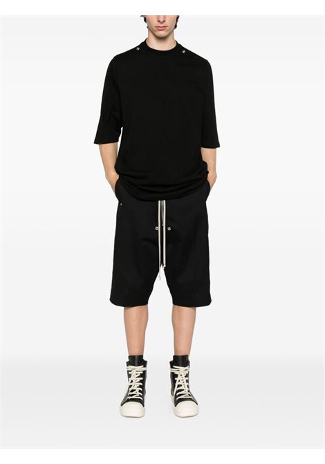 T-shirt in cotone biologico con borchie in nero Rick owens - uomo RICK OWENS | RU02E1249BAES209